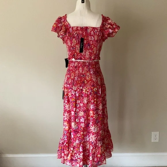 NWT Lulu’s Sunlit Summer Red Floral Print Matching Set - Picture 5 of 16